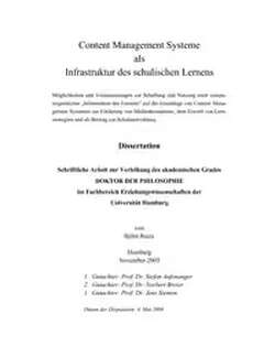 Content Management Systeme als Infrastruktur des schulischen Lernens