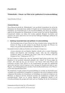 Wikis - Diskurse, Theorien und Anwendungen
