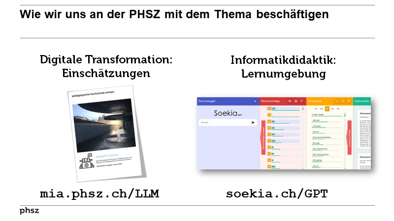 Wie wir uns an der PHSZ mit dem Thema beschäftigen