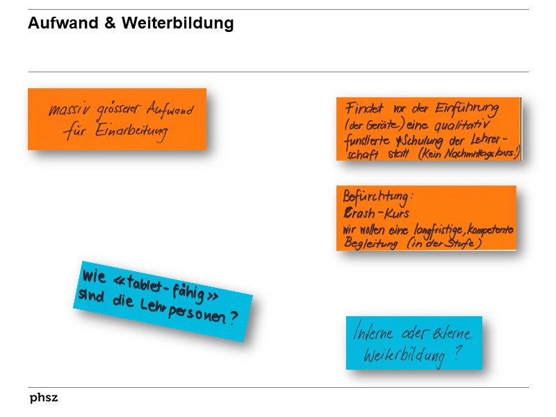 Aufwand und Weiterbildung