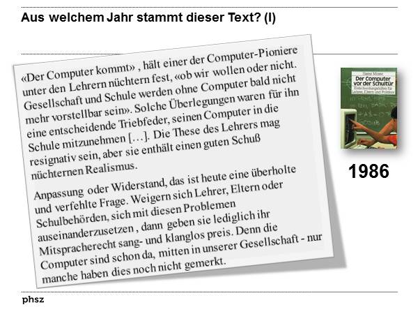 Aus welchem Jahr stammt dieser Text? (I)