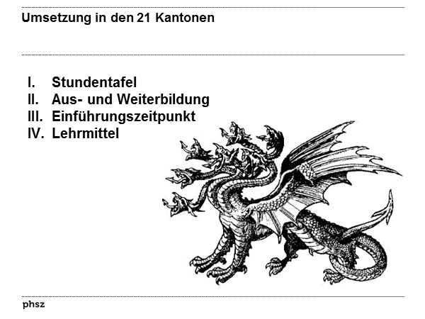 Umsetzung in den 21 Kantonen