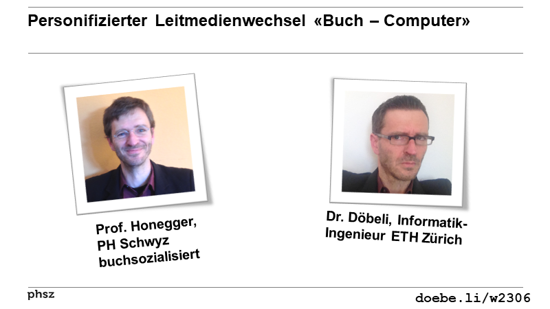 Personifizierter Leitmedienwechsel «Buch – Computer»