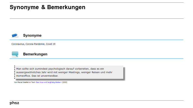 Synonyme & Bemerkungen