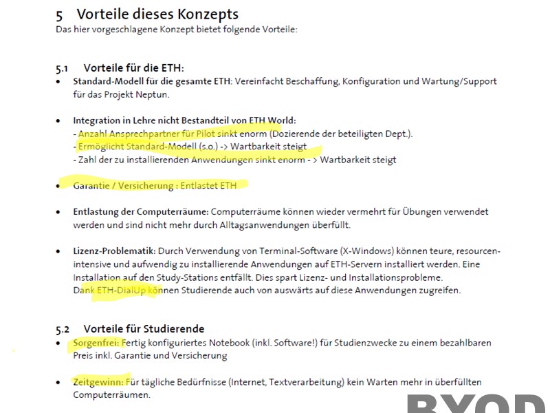 Vorteile des Projekts Neptun