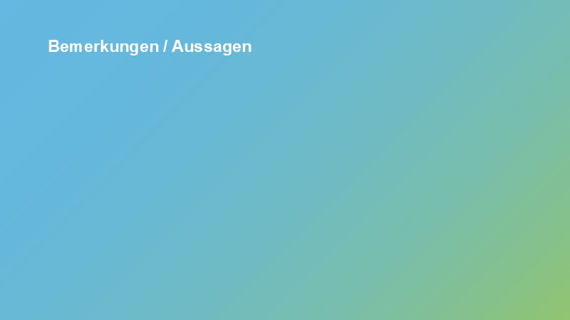 Bemerkungen / Aussagen