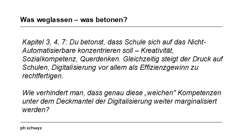 Was weglassen – was betonen?
