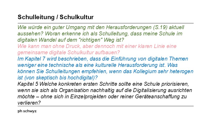 Schulleitung / Schulkultur 