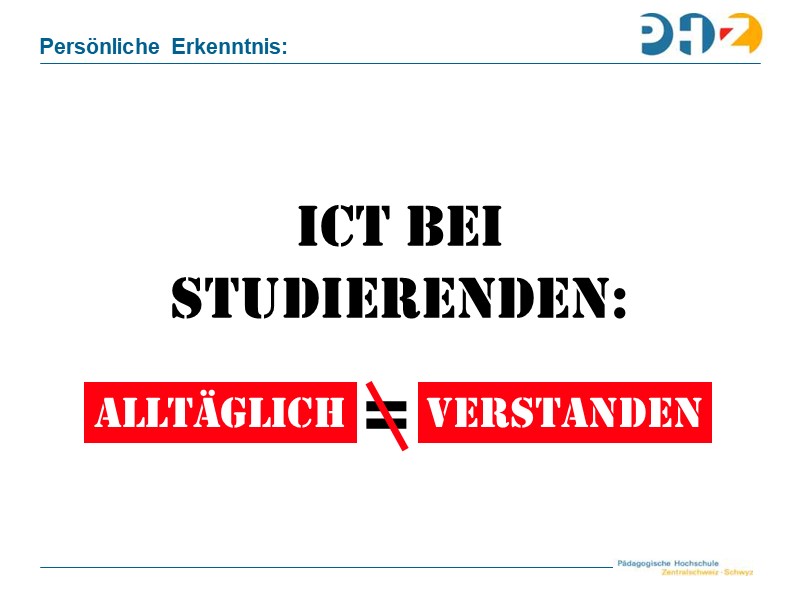 Alltäglich heisst nicht verstanden