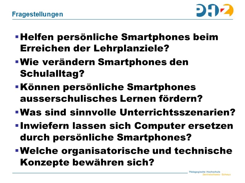 Fragestellungen iPhone-Projekt