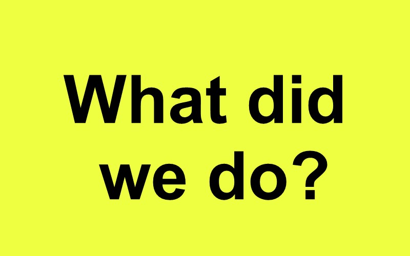 What did we do?