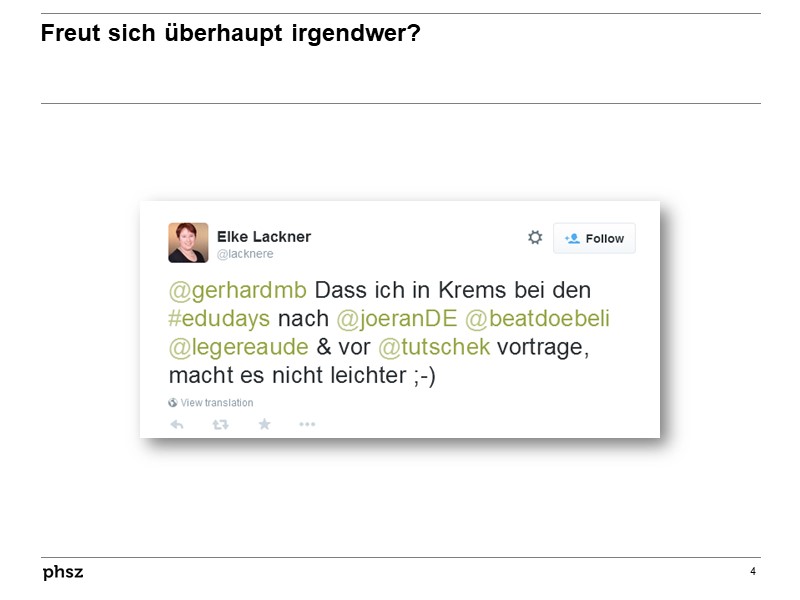 Freut sich denn überhaupt irgendwer?