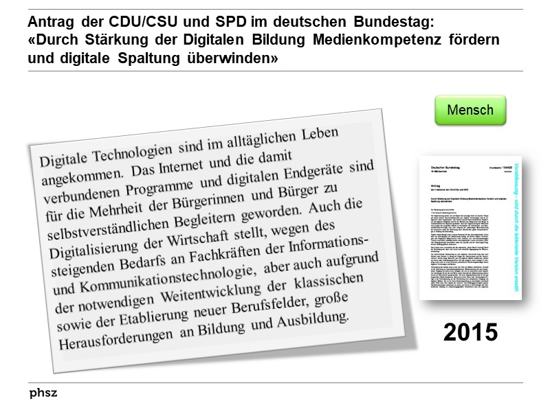 Mensch oder Computer? (III)