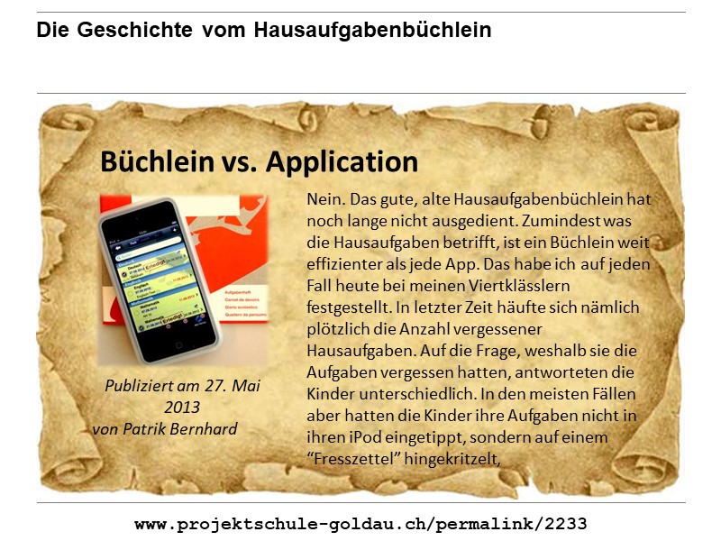  Die Geschichte vom Hausaufgabenbüchlein