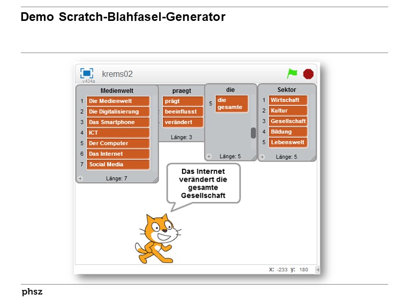 Demo Scratch-Blahfasel-Generator