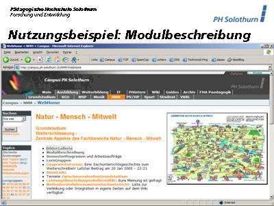 Die Startseite des Moduls NMM