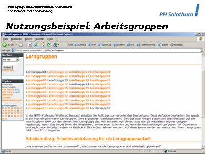 Nutzungsbeispiel: Arbeitsgruppen