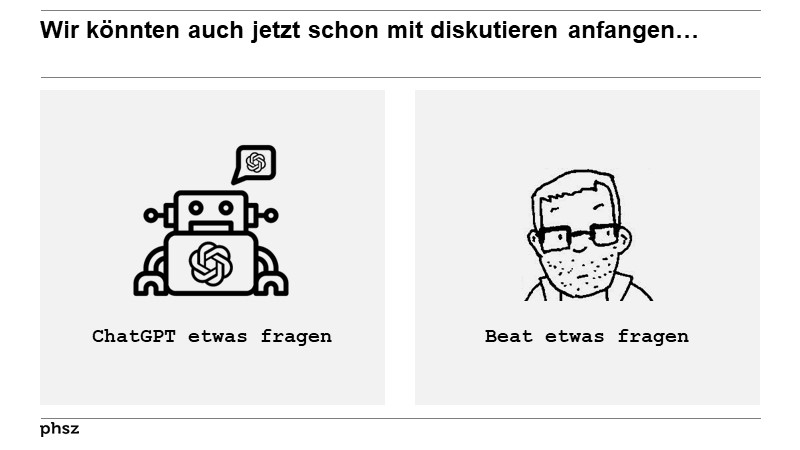Wir könnten auch jetzt schon mit diskutieren anfangen…