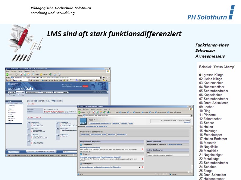 Funktionsdifferenzierung von LMS