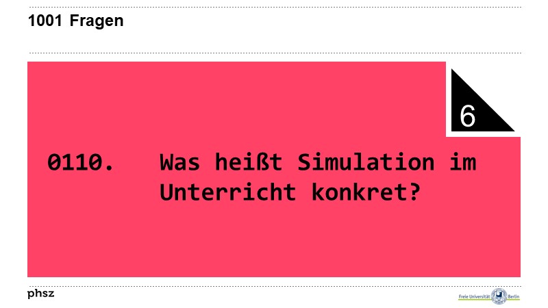 0110. Was heisst Simulation im Unterricht konkret?