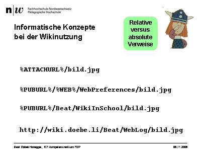 Informatische Konzepte bei der Wikinutzung: Relative versus absolute Verweise