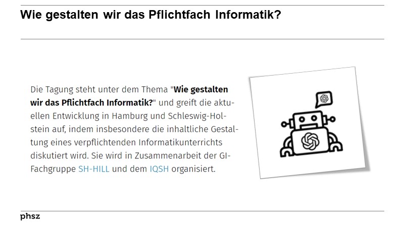 Wie gestalten wir das Pflichtfach Informatik?
