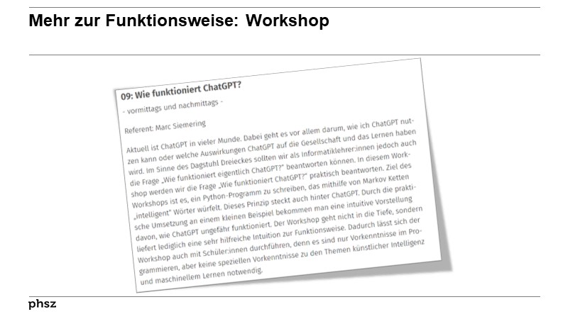 Mehr zur Funktionsweise: Workshop