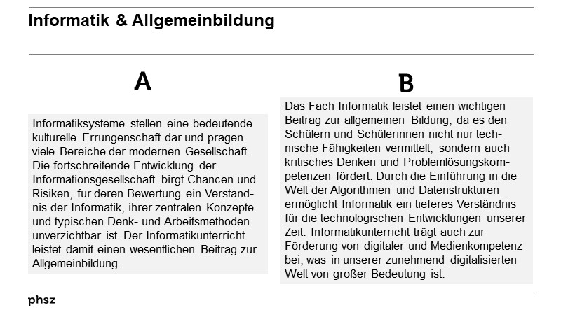 Informatik & Allgemeinbildung