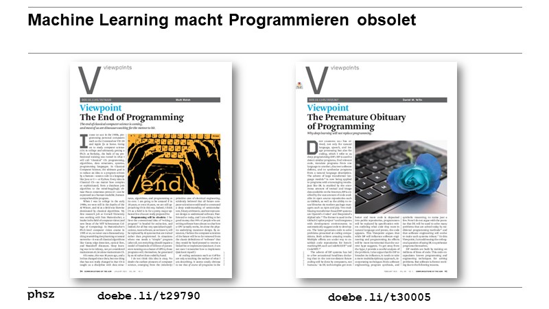 Machine Learning macht Programmieren obsolet