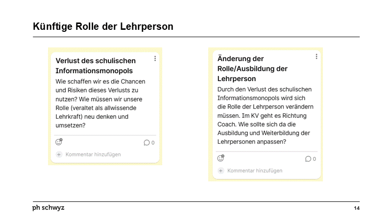 Künftige Rolle der Lehrperson