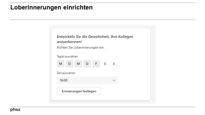 Loberinnerungen einrichten
