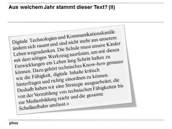  Aus welchem Jahr stammt dieser Text? (II)