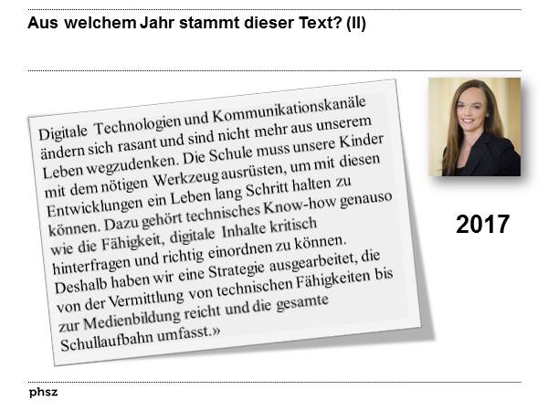 Aus welchem Jahr stammt dieser Text? (II)