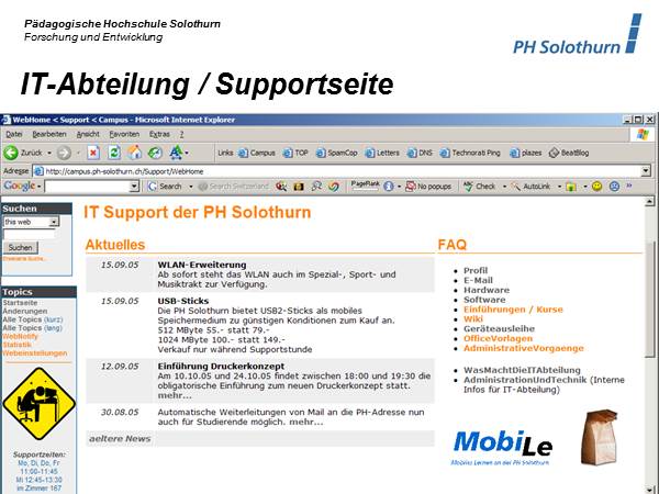 Nutzungsbeispiel IT-Abteilung / Support