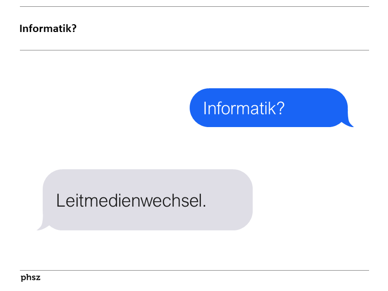  Informatik? Leitmedienwechsel. 