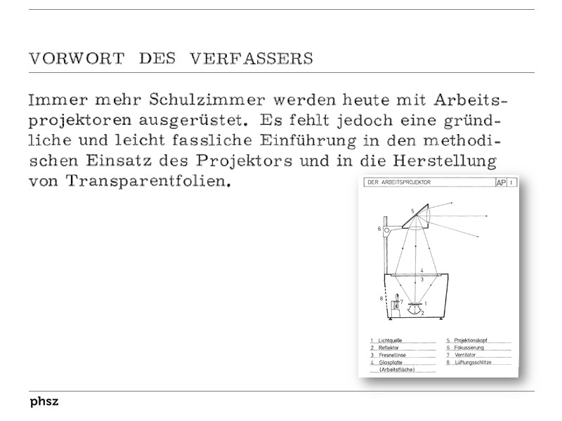 Arbeitsprojektor und Unterrichtstransparent (1972)