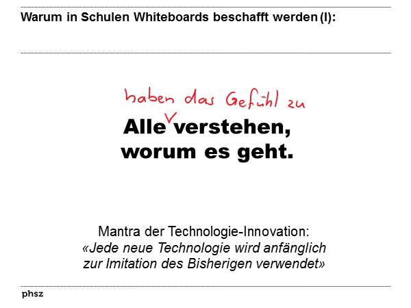 Warum in Schulen Whiteboards beschafft werden (I):