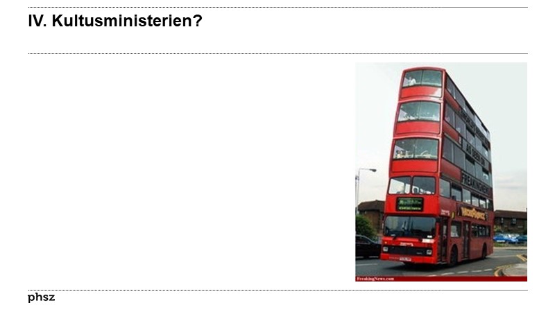 IV. Kultusministerien?