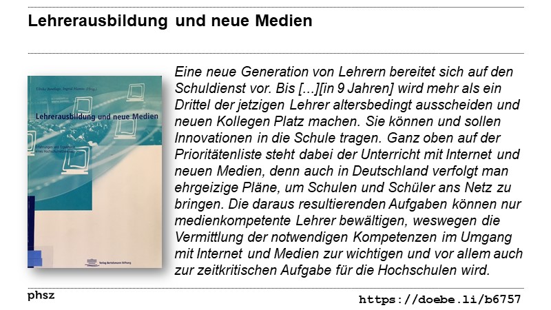 Lehrerbildung und neue Medien