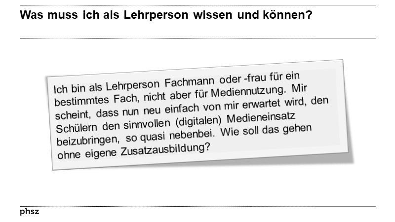 Was muss ich als Lehrperson wissen und können?