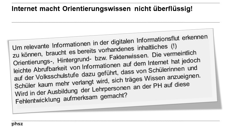 Internet macht Orientierungswissen nicht überflüssig!