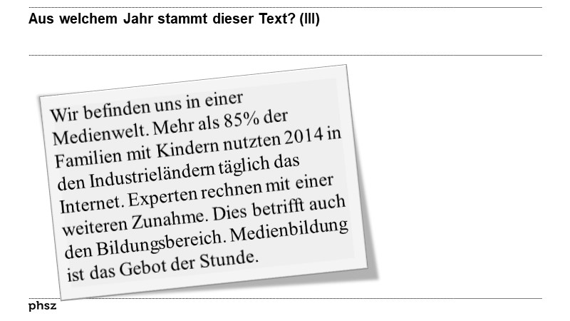  Aus welchem Jahr stammt dieser Text? (III)