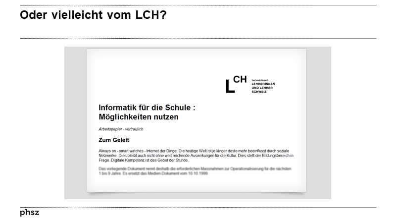 Oder vielleicht vom LCH?