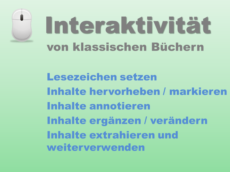 Interaktivität von klassischen Büchern