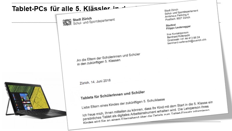 Tablet-PCs für alle 5. Klässler in der Stadt Zürich