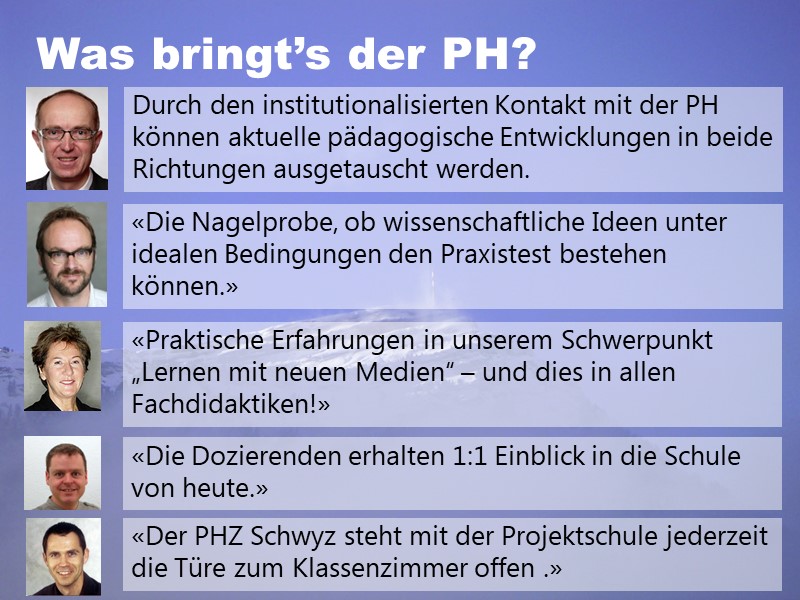 Was bringts der PHZ Schwyz?