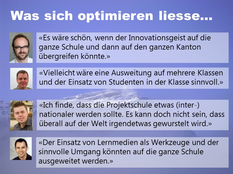 Was sich optimieren liesse…