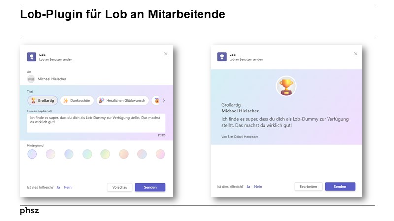 Lob-Plugin für Lob an Mitarbeitende