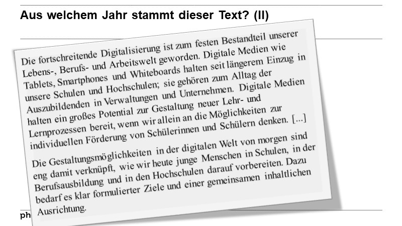 Aus welchem Jahr stammt dieser Text (II)