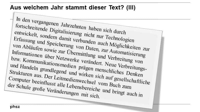 Aus welchem Jahr stammt dieser Text (II)